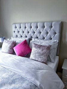 5ft Headboard - Fabric: Florence Grey