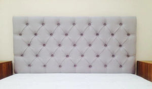 5ft x 31" Headboard - Deep Buttoned - Fabric:Florence Grey