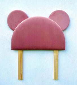 3ft Pink Velvet Mouse Headboard